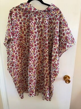 Forever 21 hooded floral poncho